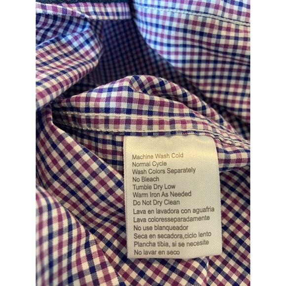 English Laundry Shirt Mens Large Long Sleeve Button Up Purple Flip Cuff 34/35 - Picture 7 of 9
